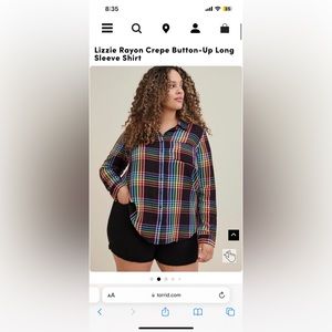Torrid Black Pride plaid button down